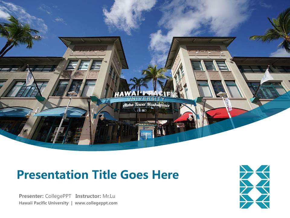 Hawaii Pacific University Course/Courseware Creation PPT Template4:3 ratio PPT effect preview image5