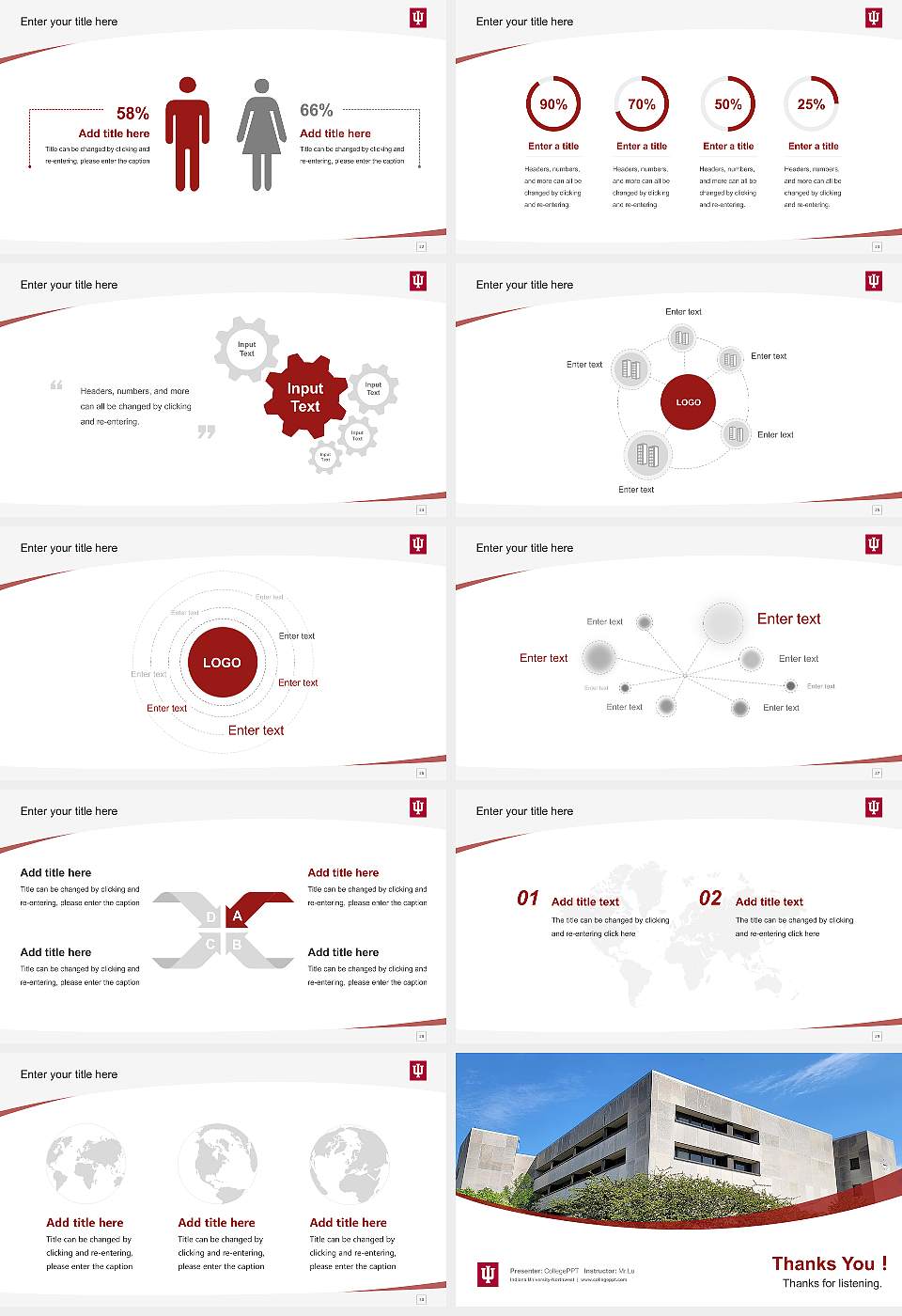 Indiana University-Northwest Course/Courseware Creation PPT Template16:9 ratio PPT effect preview image4