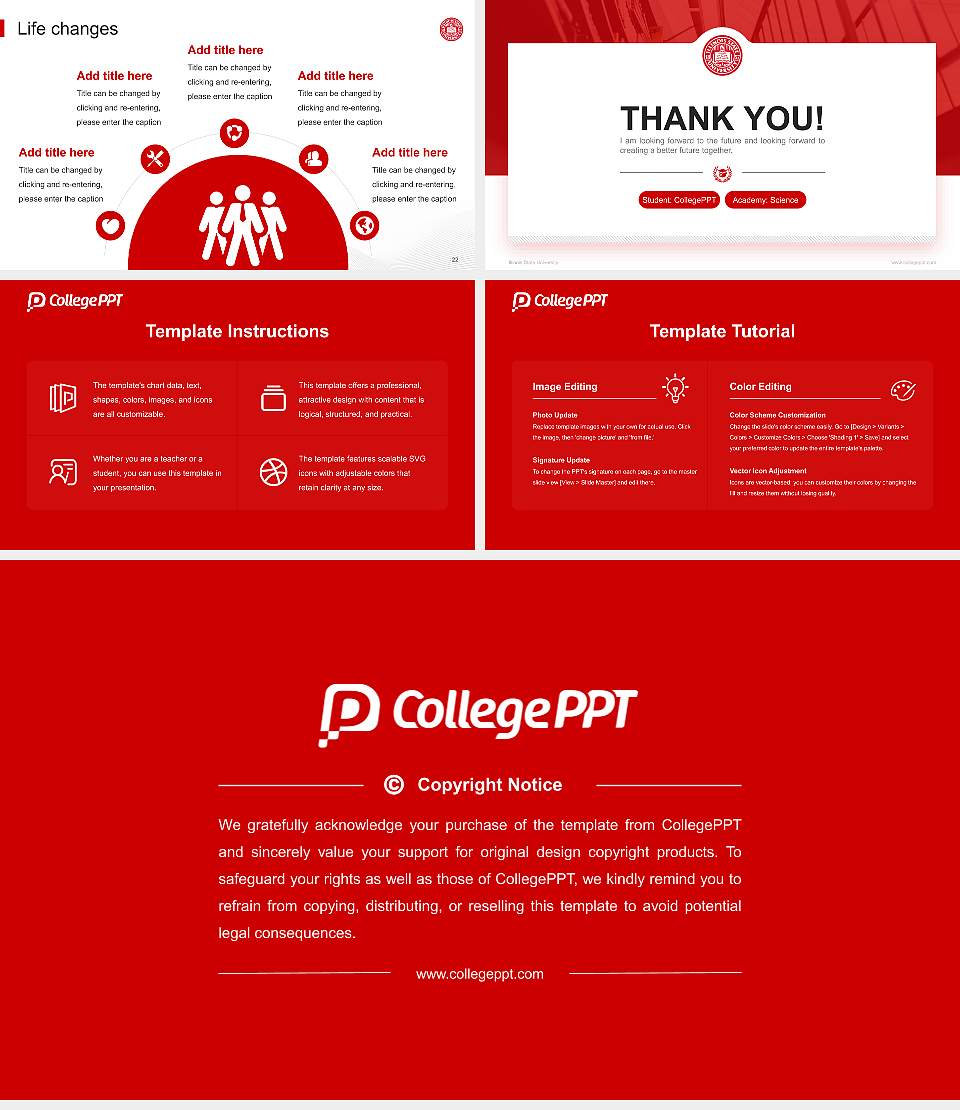 Illinois State University National Scholarship Defense PPT Template16:9 ratio PPT effect preview image4
