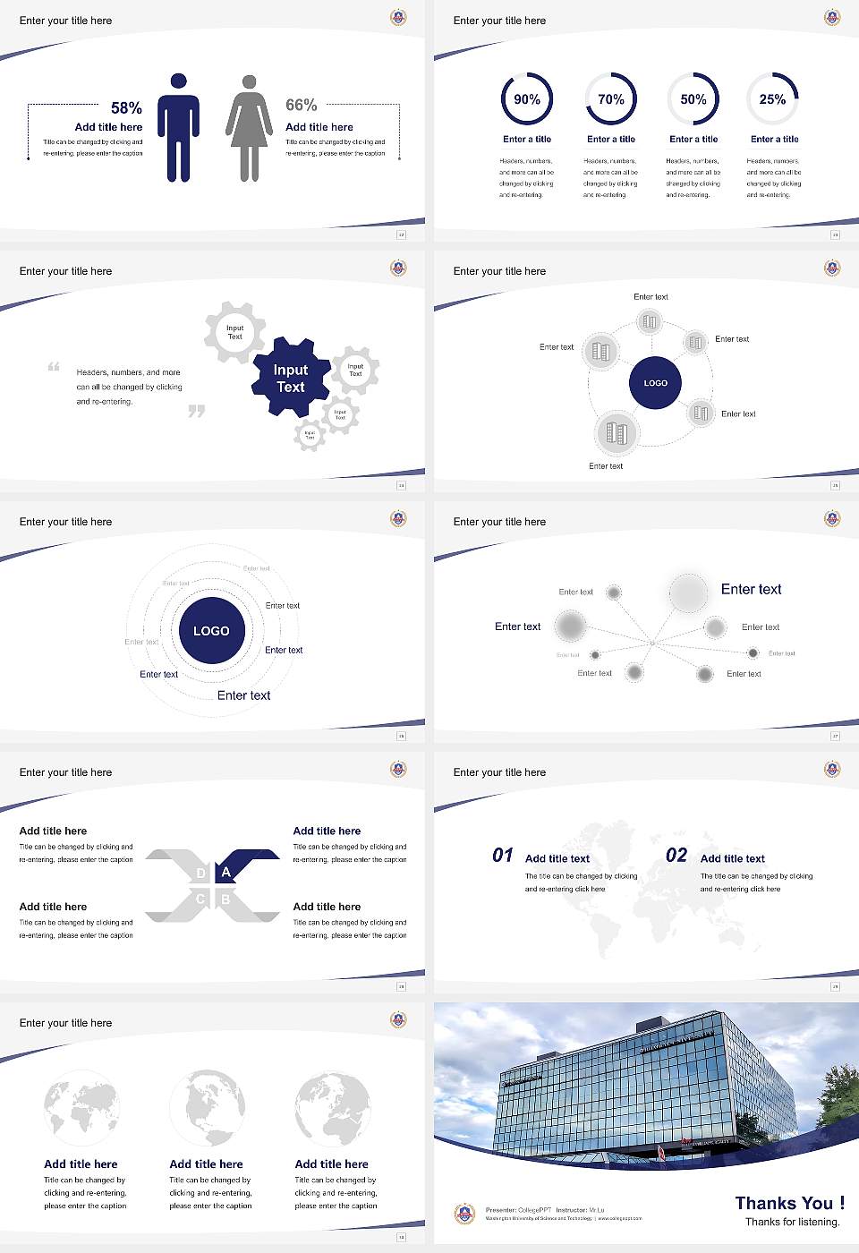 Washington University of Science and Technology Course/Courseware Creation PPT Template16:9 ratio PPT effect preview image4