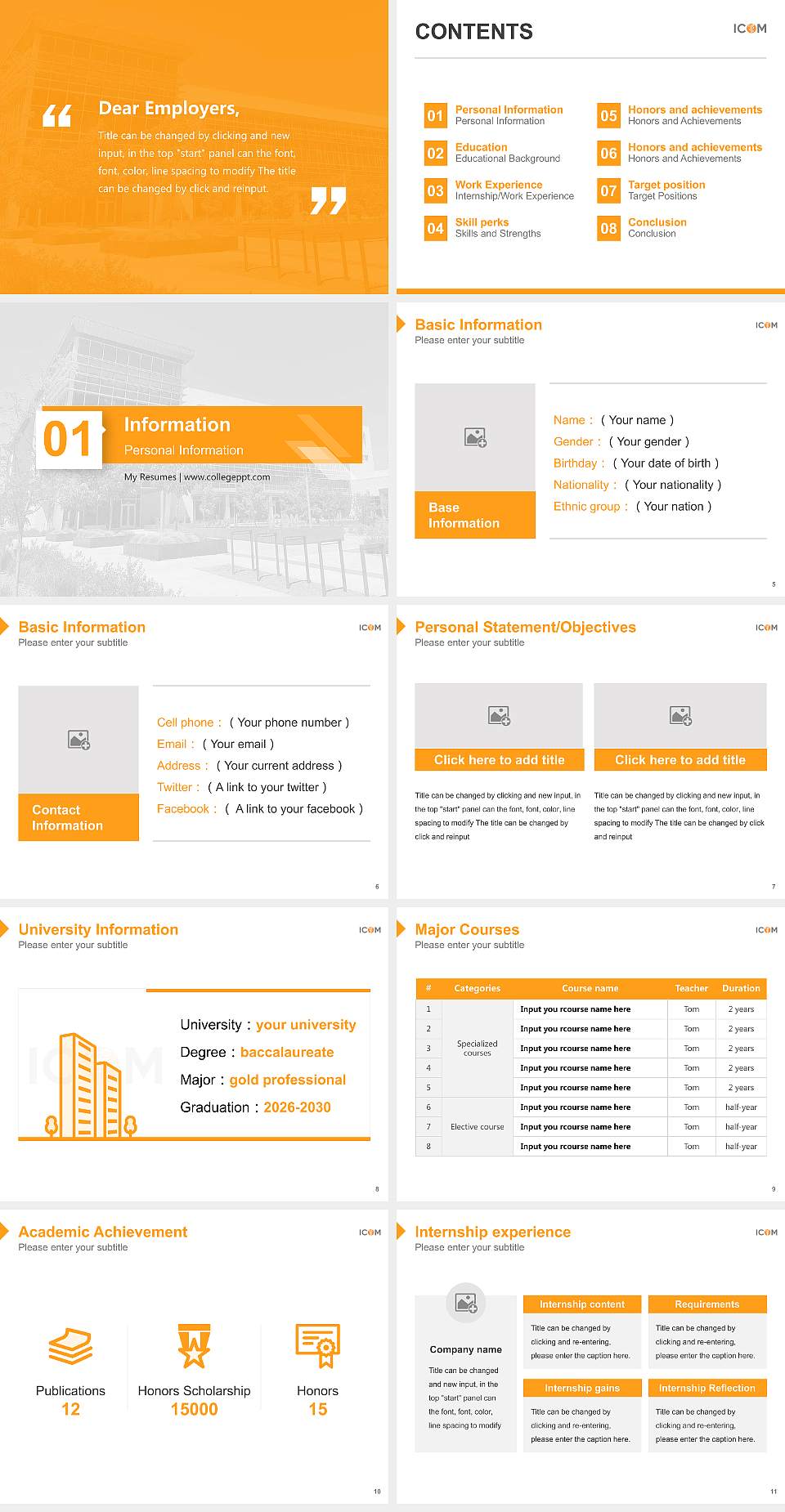 Idaho College of Osteopathic Medicine Resume PPT Template4:3 ratio PPT effect preview image2