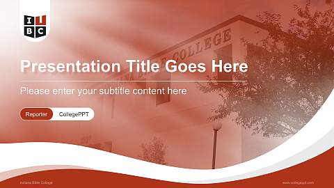 Indiana Bible College Lecture Sharing and Networking Event PPT Template