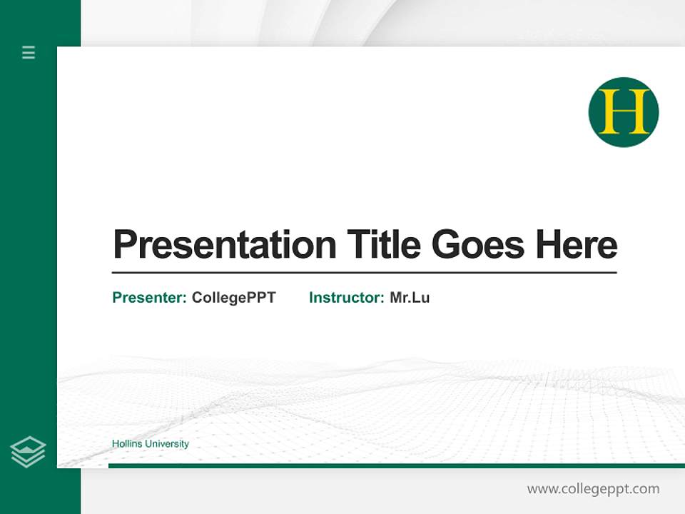 Hollins University Thesis Proposal/Graduation Defense PPT Template4:3 ratio PPT effect preview image5