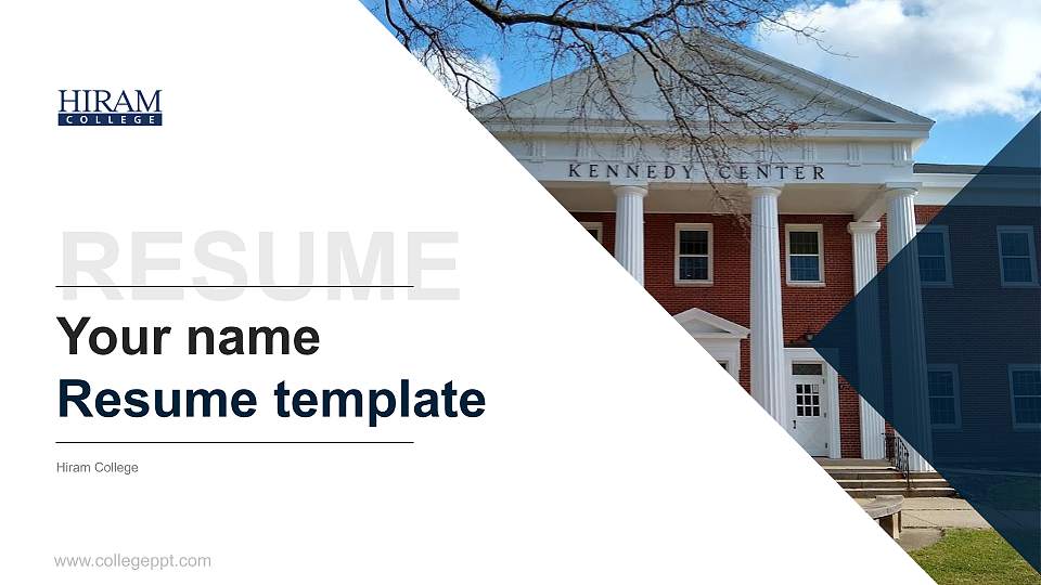 Hiram College Resume PPT Template16:9 ratio PPT effect preview image