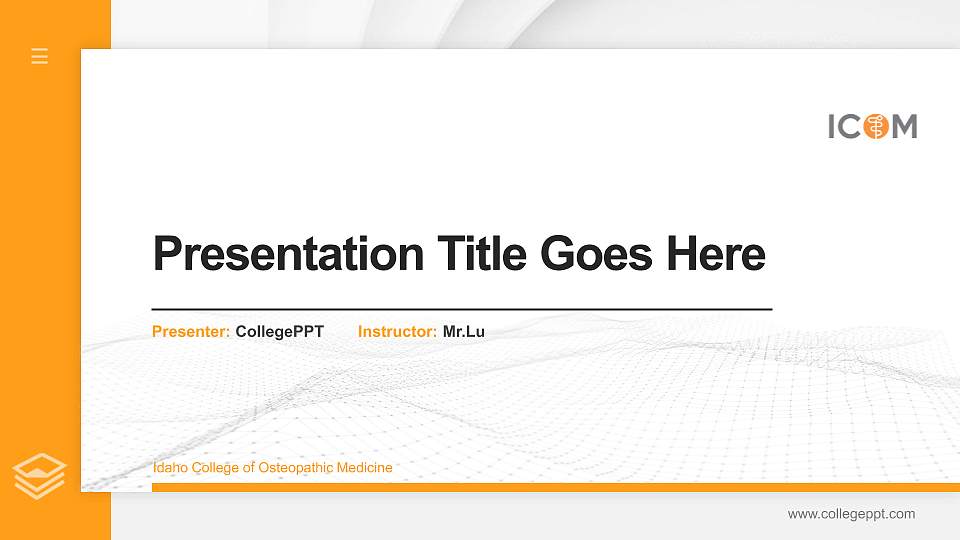 Idaho College of Osteopathic Medicine Thesis Proposal/Graduation Defense PPT Template16:9 ratio PPT effect preview image