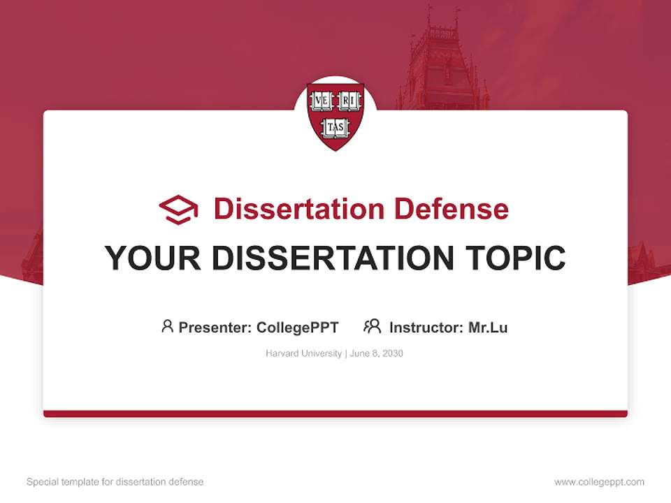Harvard University Graduation Thesis Defense PPT Template4:3 ratio PPT effect preview image7