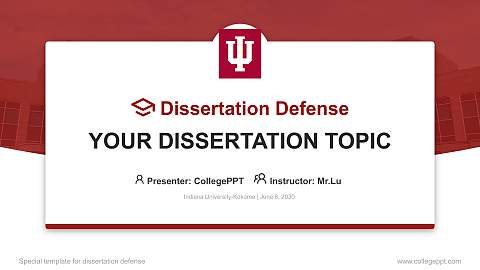 Indiana University-Kokomo Graduation Thesis Defense PPT Template