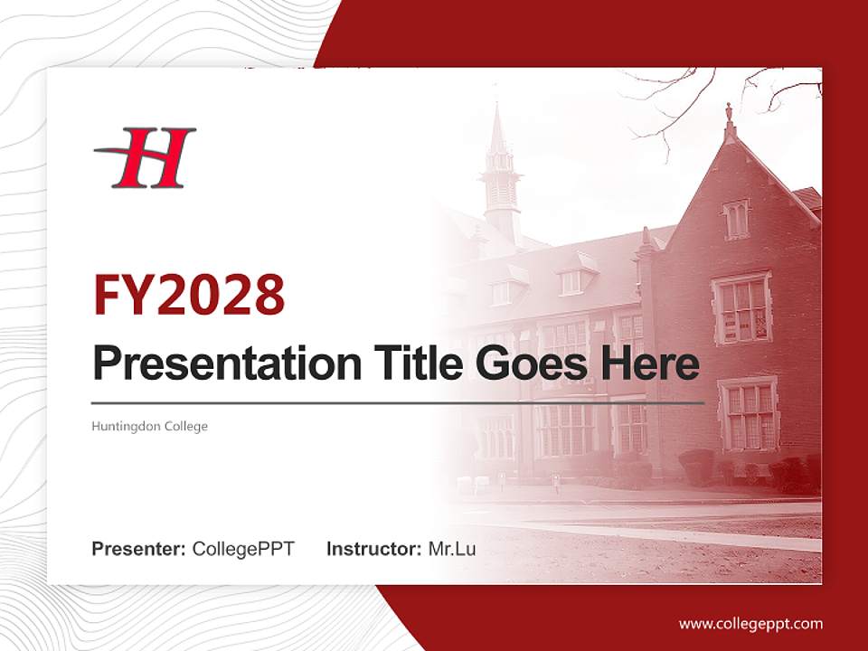 Huntingdon College Academic Presentation/Research Findings Report PPT Template4:3 ratio PPT effect preview image5