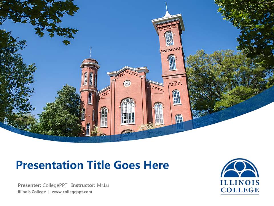 Illinois College Course/Courseware Creation PPT Template4:3 ratio PPT effect preview image5