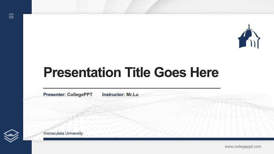 Immaculata University Thesis Proposal/Graduation Defense PPT Template16:9 ratio PPT effect preview image