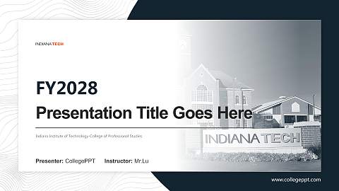 Indiana Institute of Technology-College of Professional Studies Academic Presentation/Research Findings Report PPT Template
