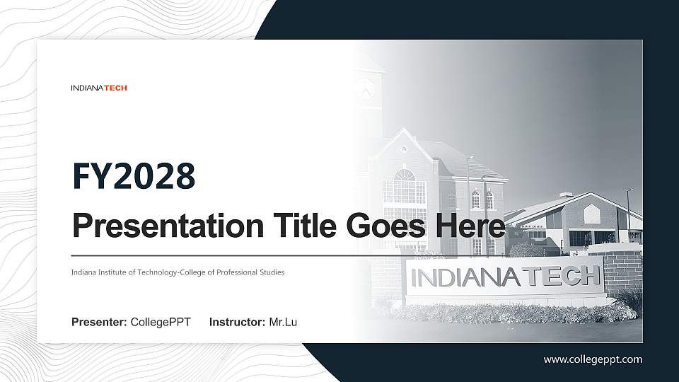 Indiana Institute of Technology-College of Professional Studies Academic Presentation/Research Findings Report PPT Template16:9 ratio PPT effect preview image