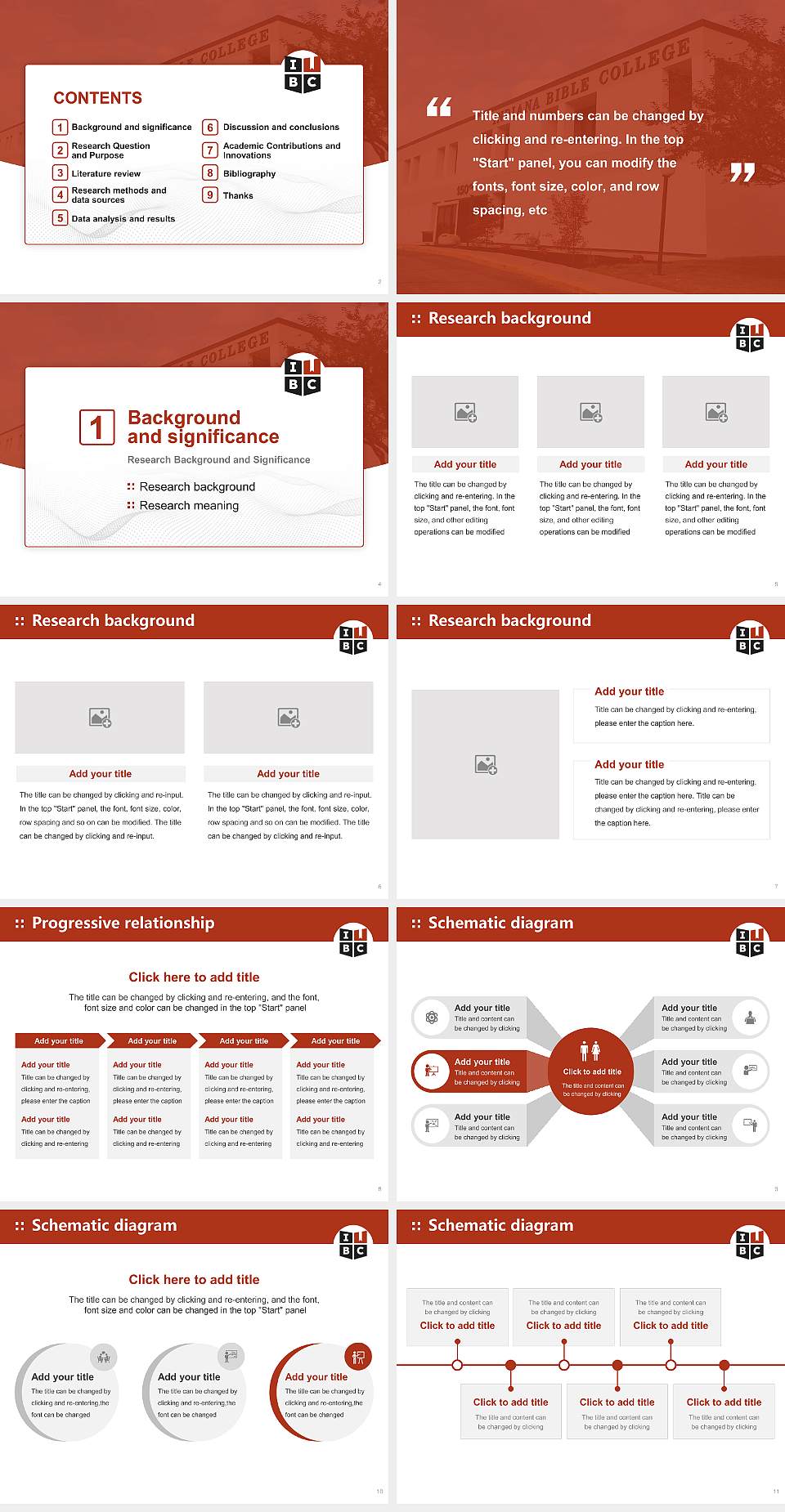 Indiana Bible College Graduation Thesis Defense PPT Template4:3 ratio PPT effect preview image2