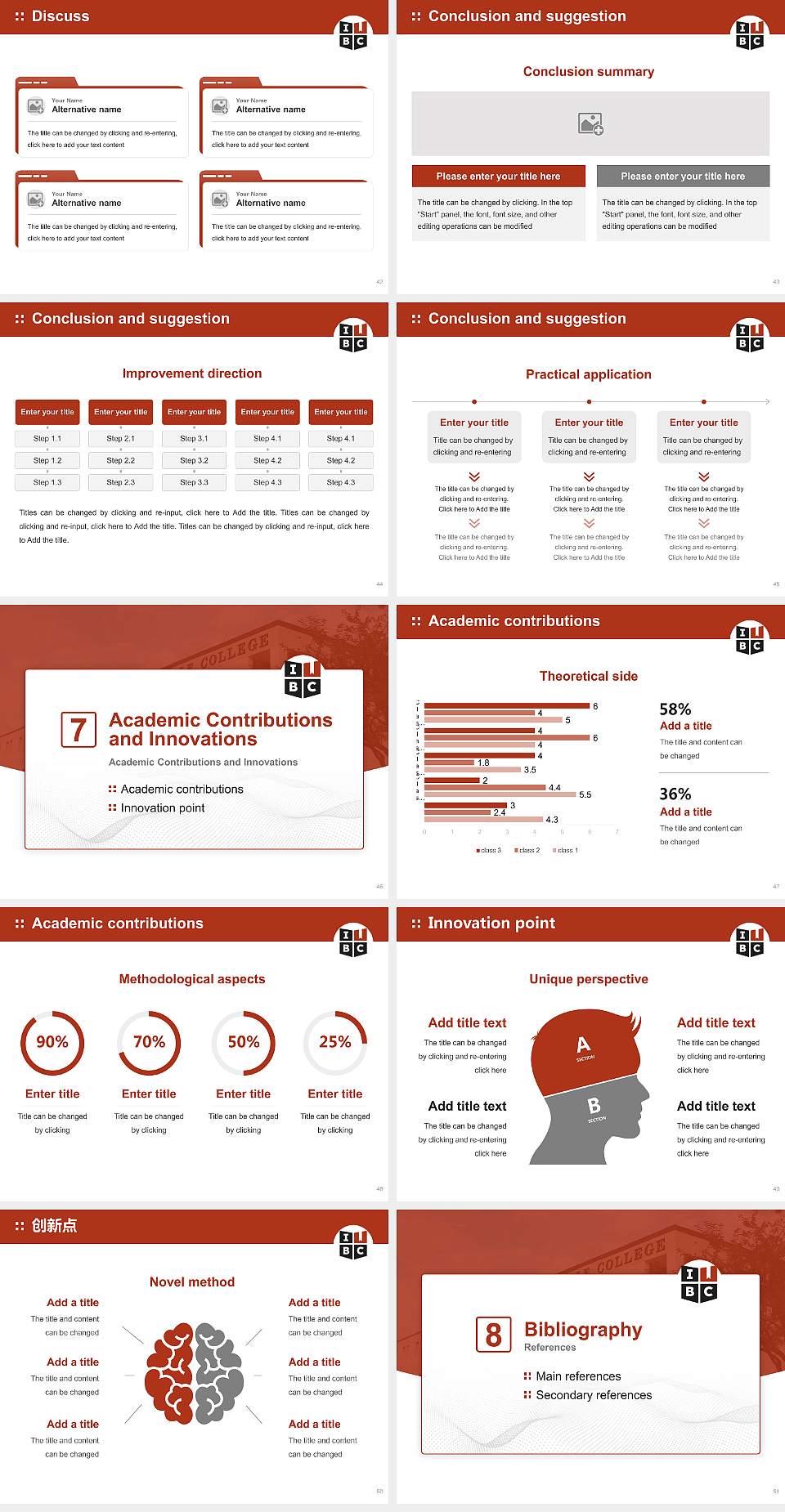 Indiana Bible College Graduation Thesis Defense PPT Template4:3 ratio PPT effect preview image6