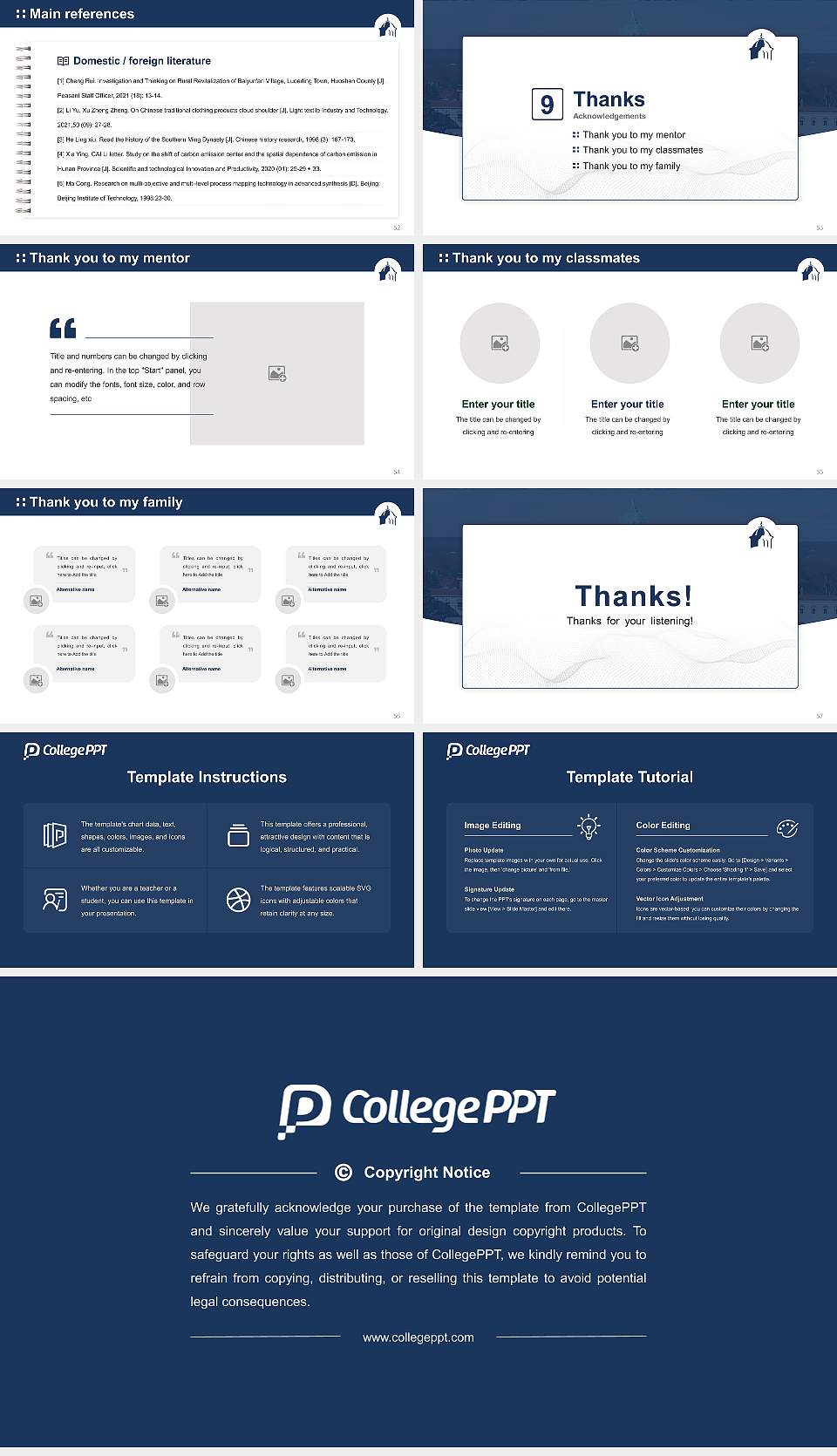 Immaculata University Graduation Thesis Defense PPT Template16:9 ratio PPT effect preview image7