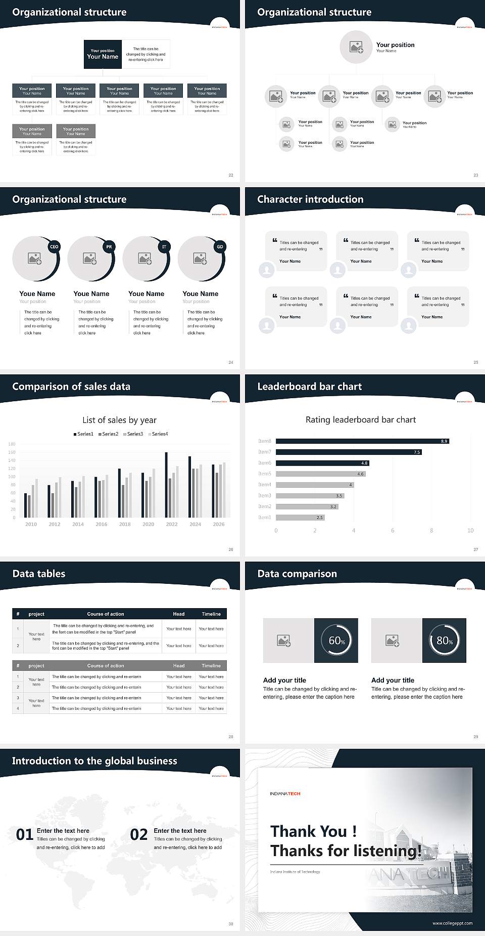 Indiana Institute of Technology Academic Presentation/Research Findings Report PPT Template4:3 ratio PPT effect preview image4