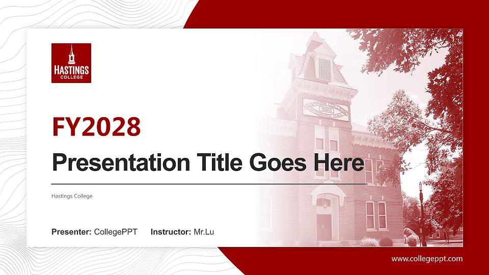 Hastings College Academic Presentation/Research Findings Report PPT Template16:9 ratio PPT effect preview image