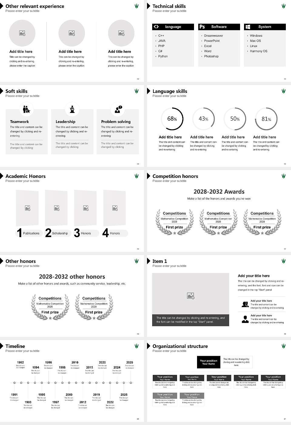 Illinois Wesleyan University Resume PPT Template16:9 ratio PPT effect preview image3