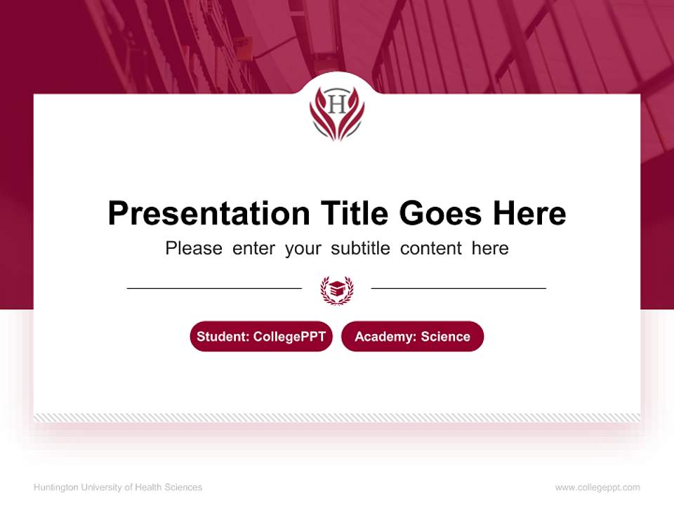 Huntington University of Health Sciences National Scholarship Defense PPT Template4:3 ratio PPT effect preview image4