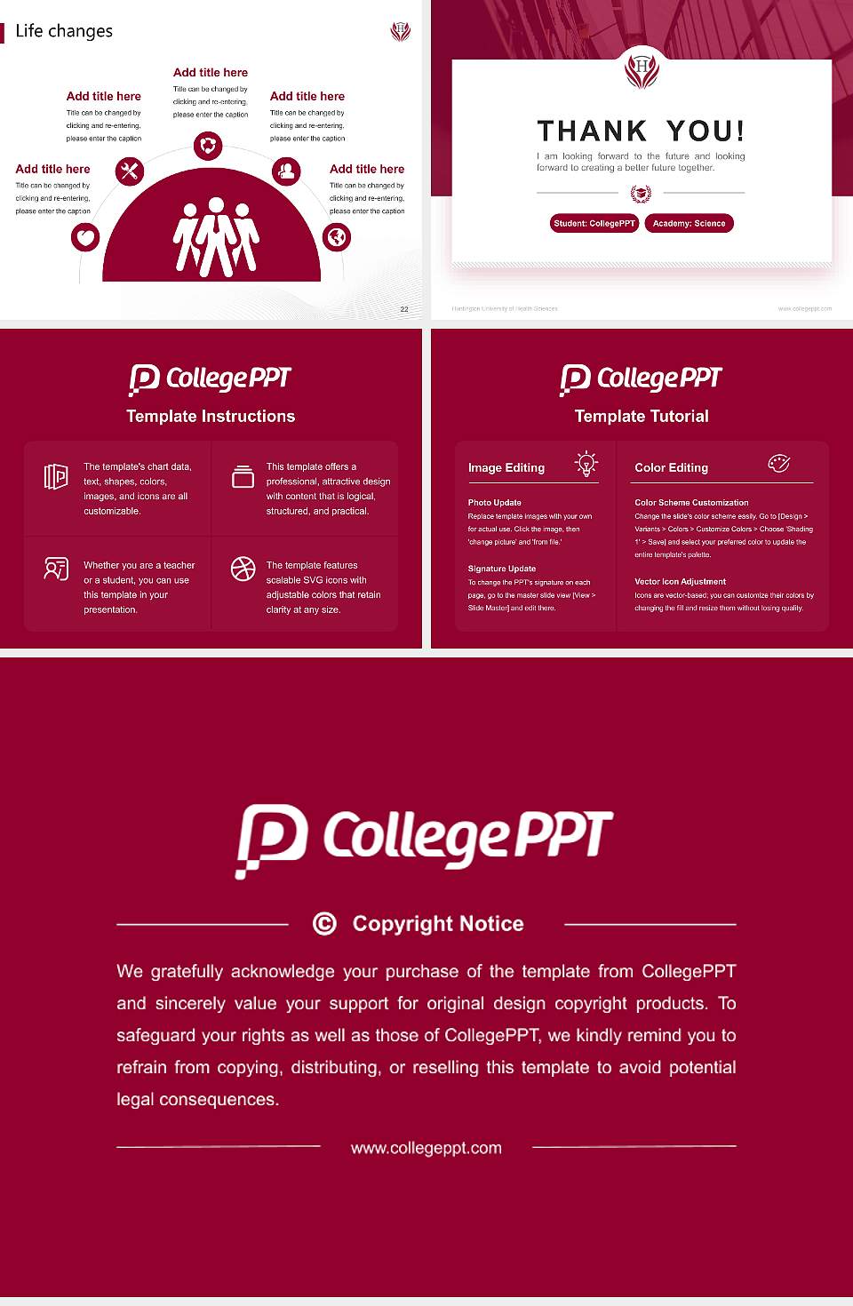 Huntington University of Health Sciences National Scholarship Defense PPT Template4:3 ratio PPT effect preview image4