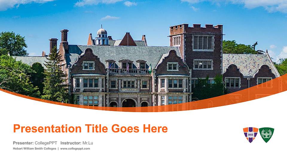 Hobart William Smith Colleges Course/Courseware Creation PPT Template16:9 ratio PPT effect preview image