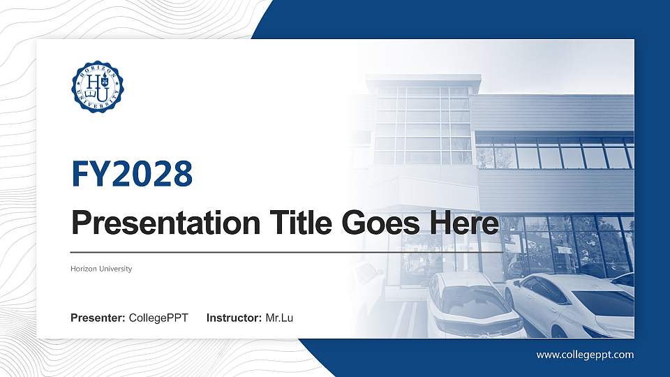 Horizon University Academic Presentation/Research Findings Report PPT Template16:9 ratio PPT effect preview image