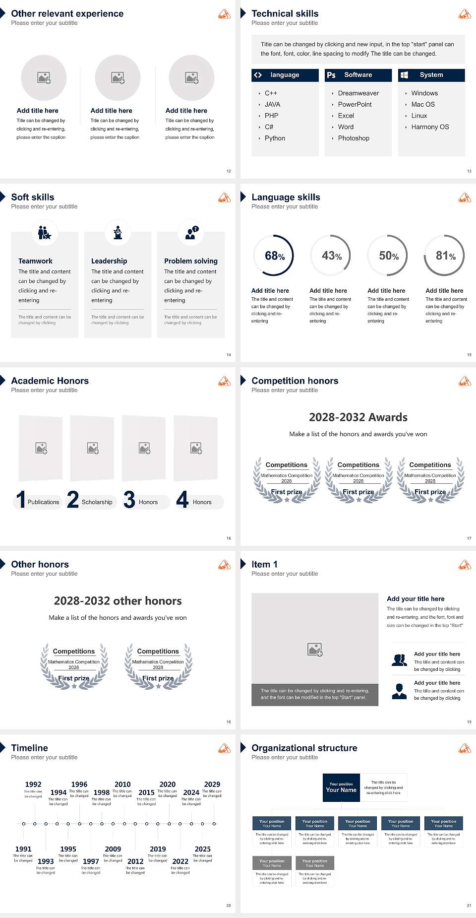 Hope College Resume PPT Template4:3 ratio PPT effect preview image3