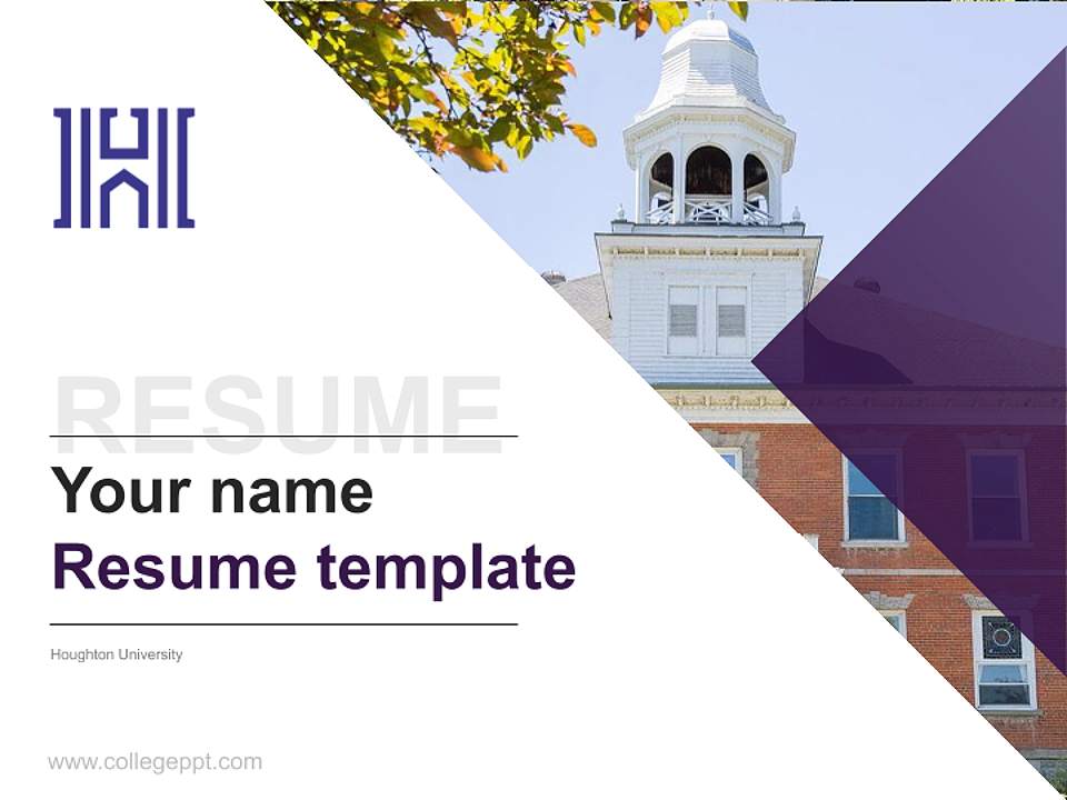 Houghton University Resume PPT Template4:3 ratio PPT effect preview image5