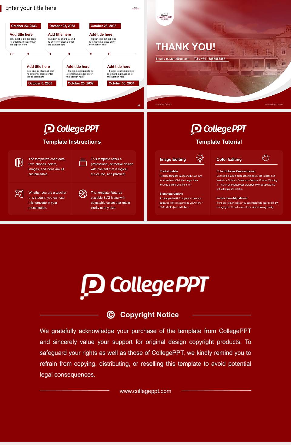 Haverford College Lecture Sharing and Networking Event PPT Template4:3 ratio PPT effect preview image4