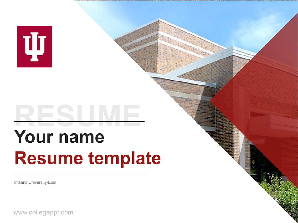 Indiana University-East Resume PPT Template4:3 ratio PPT effect preview image5