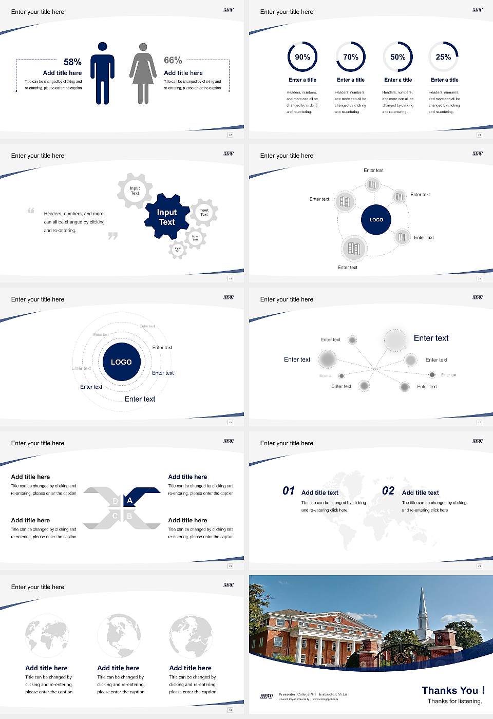 Howard Payne University Course/Courseware Creation PPT Template16:9 ratio PPT effect preview image4