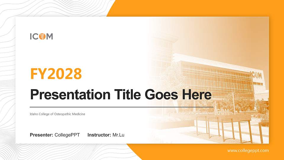 Idaho College of Osteopathic Medicine Academic Presentation/Research Findings Report PPT Template16:9 ratio PPT effect preview image