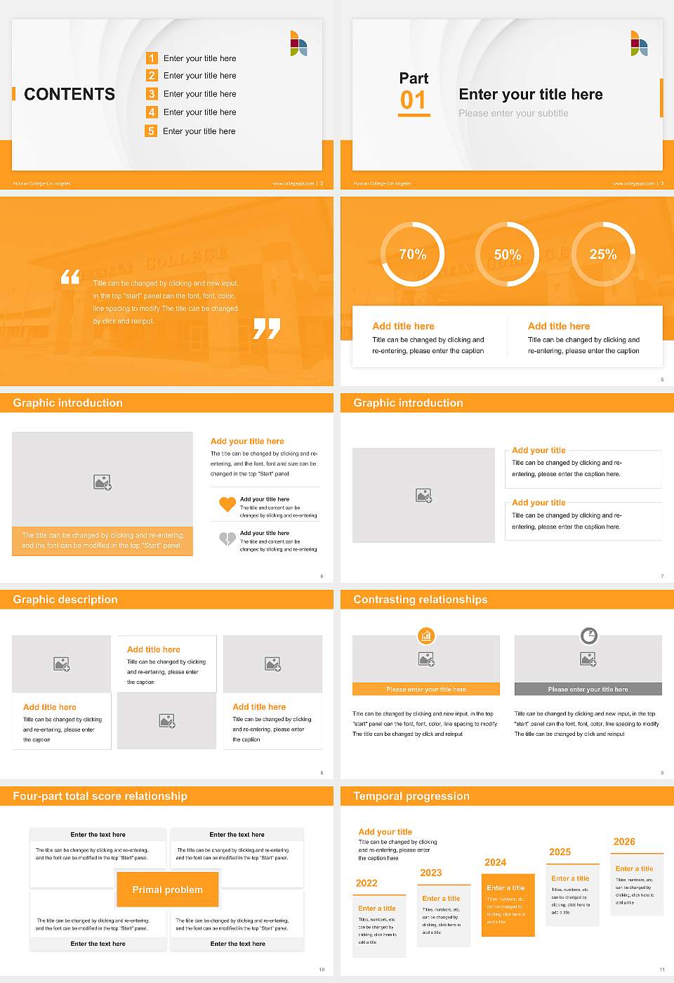 Hussian College-Los Angeles Thesis Proposal/Graduation Defense PPT Template16:9 ratio PPT effect preview image2