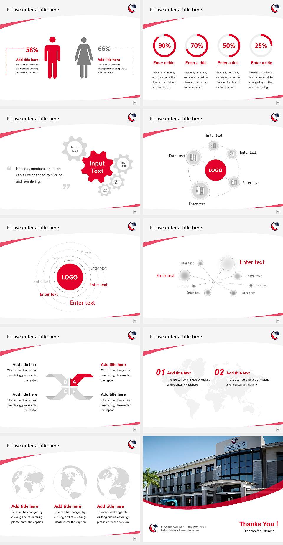 Hodges University Course/Courseware Creation PPT Template4:3 ratio PPT effect preview image4