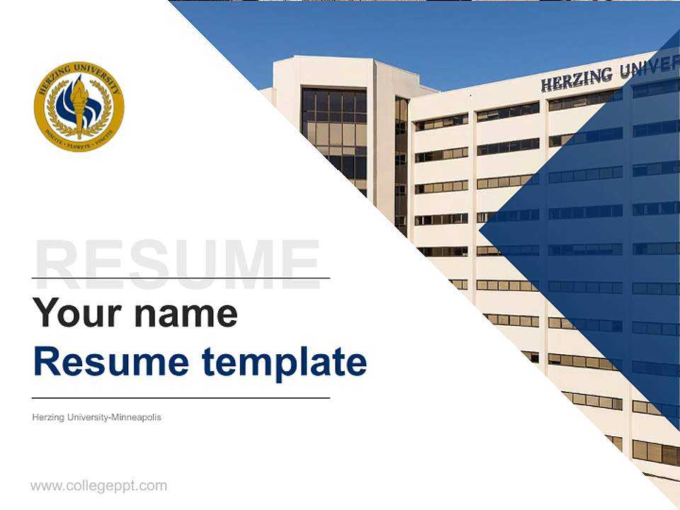 Herzing University-Minneapolis Resume PPT Template4:3 ratio PPT effect preview image5