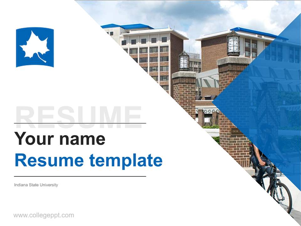 Indiana State University Resume PPT Template4:3 ratio PPT effect preview image5