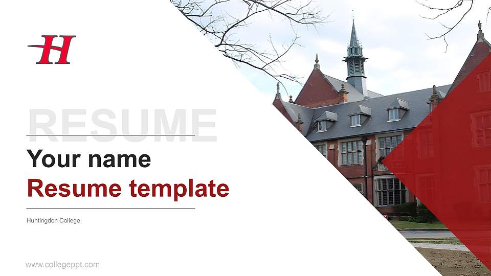 Huntingdon College Resume PPT Template16:9 ratio PPT effect preview image