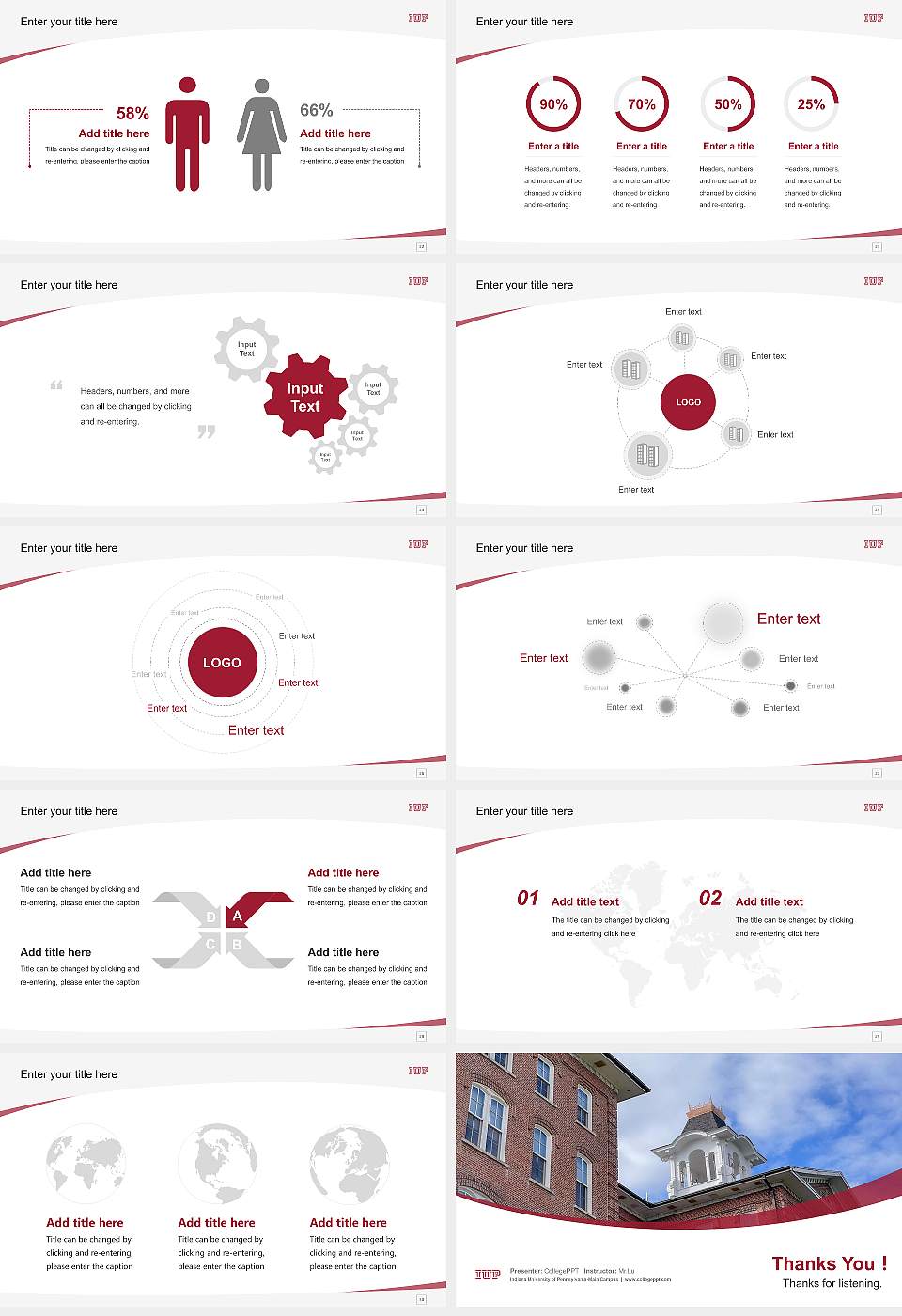 Indiana University of Pennsylvania-Main Campus Course/Courseware Creation PPT Template16:9 ratio PPT effect preview image4
