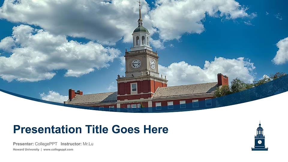 Howard University Course/Courseware Creation PPT Template16:9 ratio PPT effect preview image