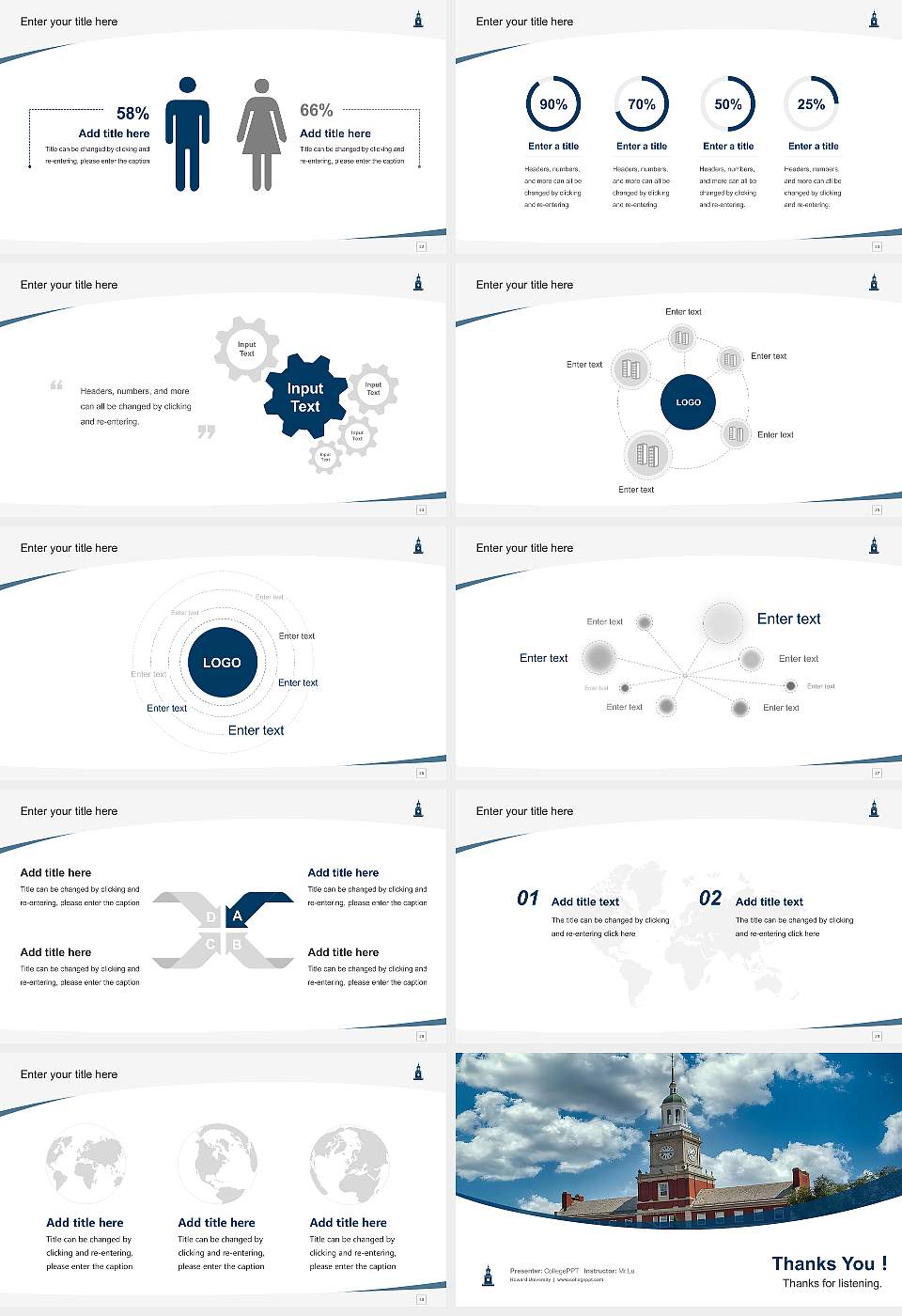 Howard University Course/Courseware Creation PPT Template16:9 ratio PPT effect preview image4