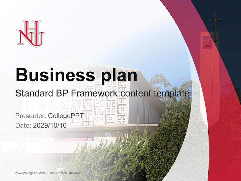 Holy Names University Competition/Entrepreneurship Contest PPT Template4:3 ratio PPT effect preview image9