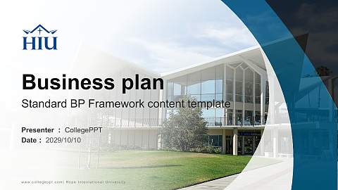 Hope International University Competition/Entrepreneurship Contest PPT Template