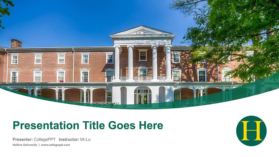 Hollins University Course/Courseware Creation PPT Template16:9 ratio PPT effect preview image