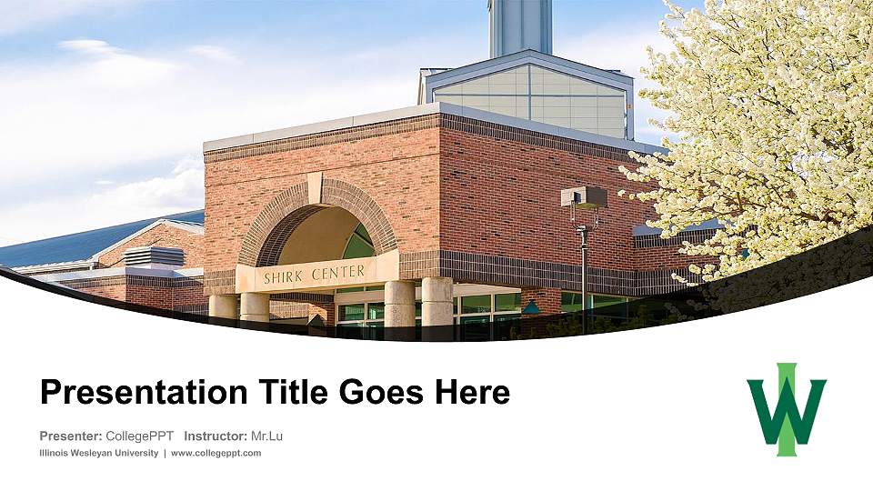 Illinois Wesleyan University Course/Courseware Creation PPT Template16:9 ratio PPT effect preview image