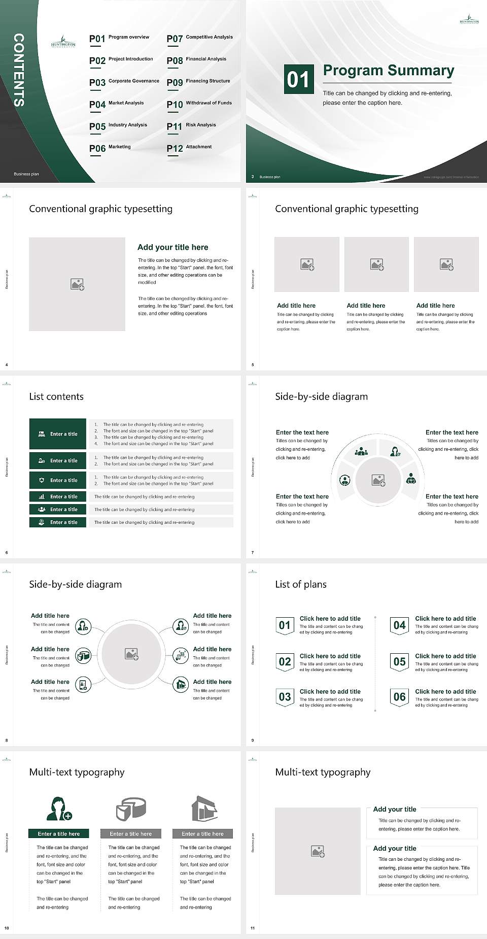 Huntington University Competition/Entrepreneurship Contest PPT Template4:3 ratio PPT effect preview image2