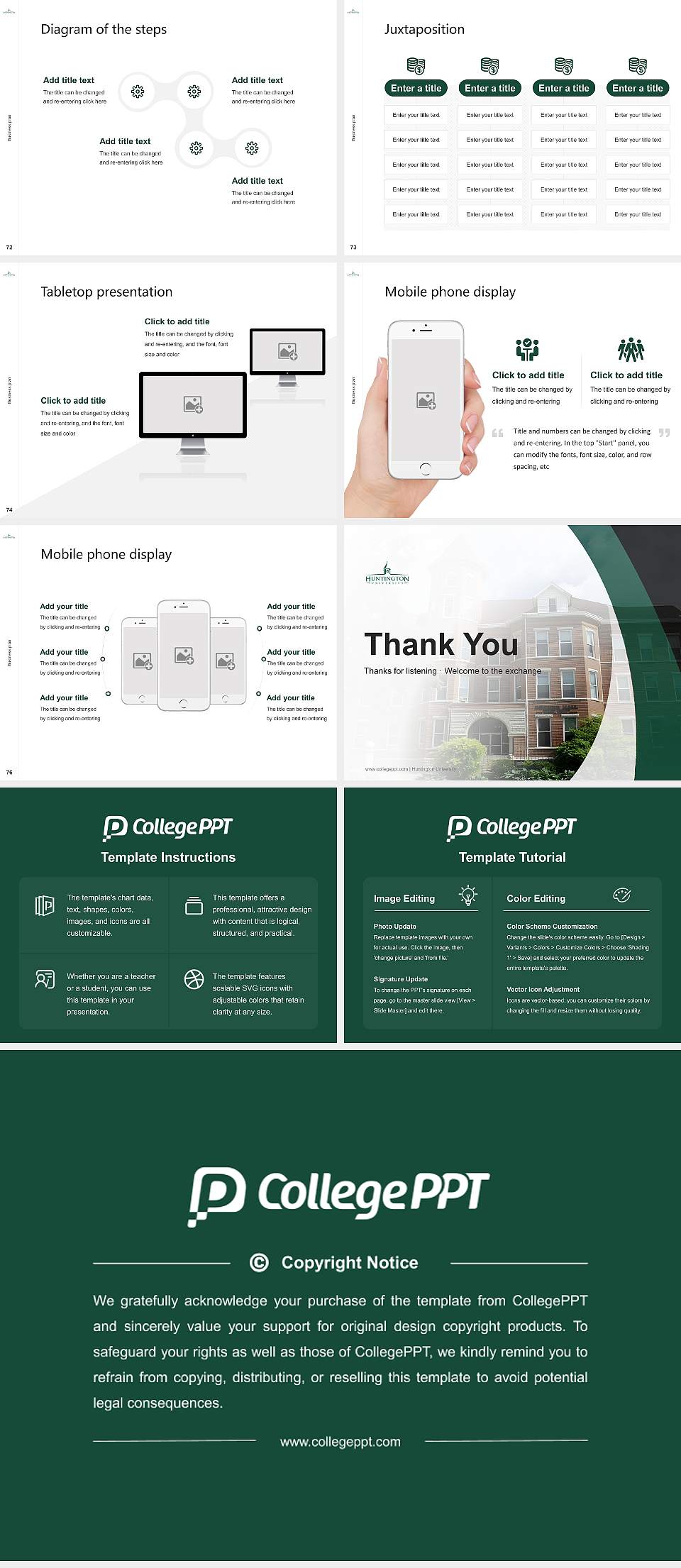 Huntington University Competition/Entrepreneurship Contest PPT Template4:3 ratio PPT effect preview image9