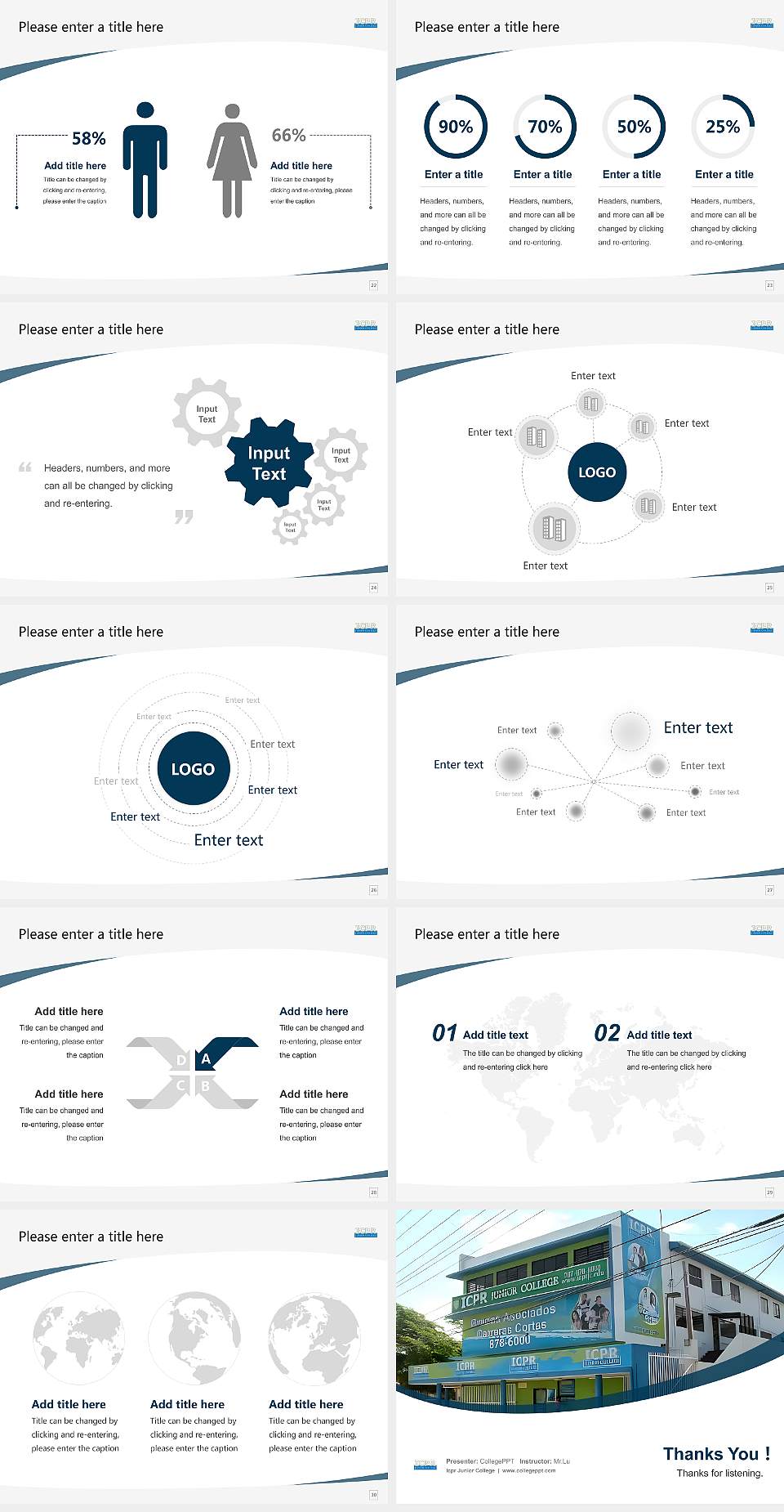 Icpr Junior College Course/Courseware Creation PPT Template4:3 ratio PPT effect preview image4