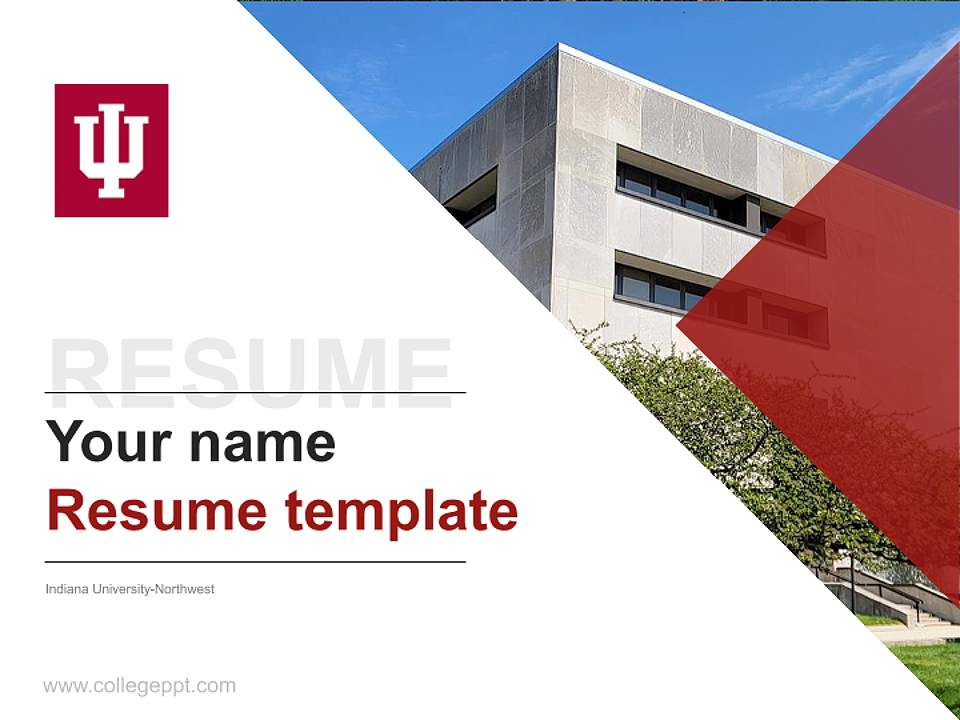 Indiana University-Northwest Resume PPT Template4:3 ratio PPT effect preview image5