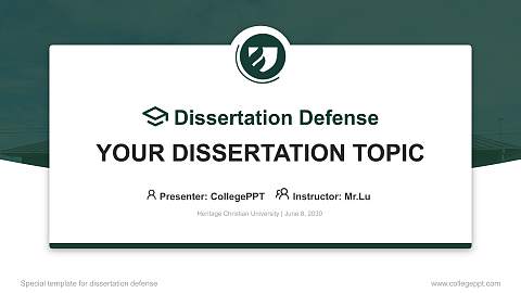 Heritage Christian University Graduation Thesis Defense PPT Template