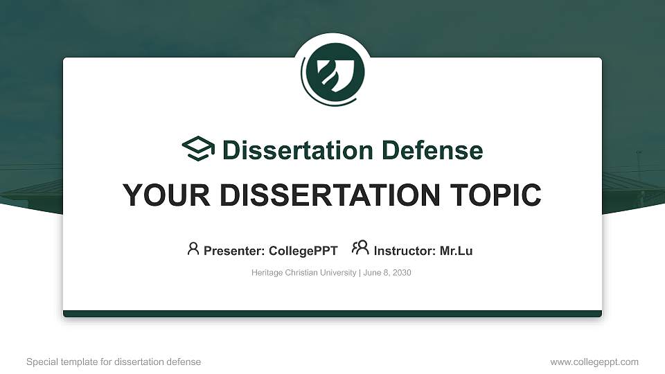 Heritage Christian University Graduation Thesis Defense PPT Template16:9 ratio PPT effect preview image